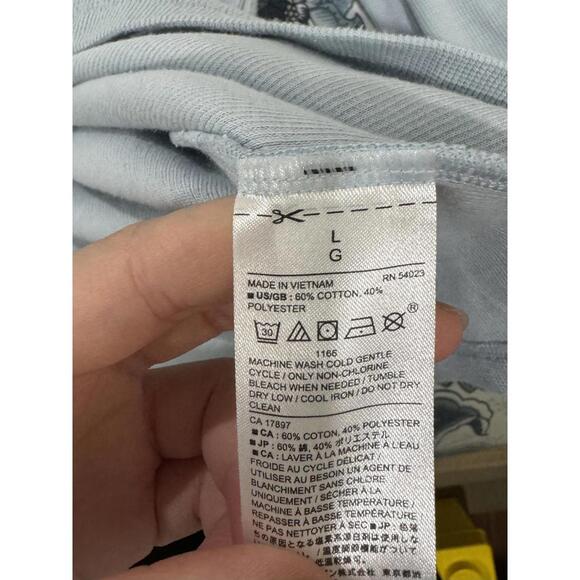 Banana Republic Baby Blue Waffle Knit Long Sleeve Oversized Pullover- Size Large - Picture 7 of 7